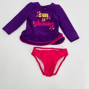Cat & Jack Long Sleeve 2-Piece Swimsuit - 18 Months